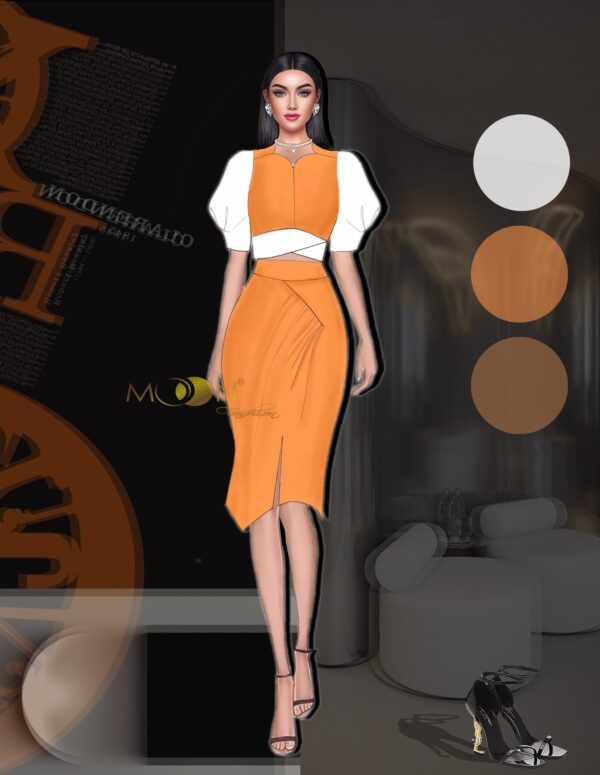 Một set đồ thời trang cá tính, hiện đại với phần áo dạng croptop kết hợp cùng chân váy dang bút chì xẻ nhẹ. Mẫu thiết kế này mang trên mình sự trẻ trung, mới mẻ nhưng lại vô cùng sang trọng và thanh lịch.