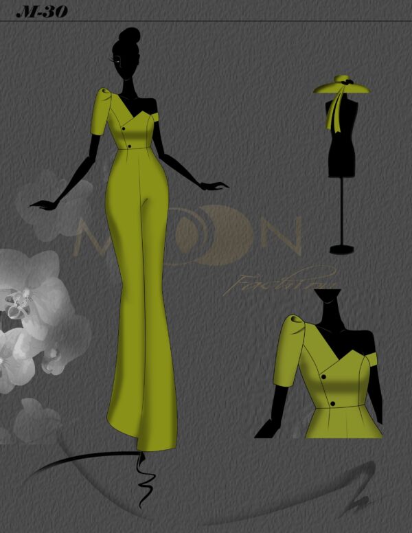 Mẫu thiết kế dạng áo liền quần M-30 là sự lựa chọn hoàn hảo cho những ai yêu thích phong cách trẻ trung nhưng không kém phần sang trọng, hiện đại nhờ các chi tiết được thể hiện tinh tế và chất liệu vải cao cấp.